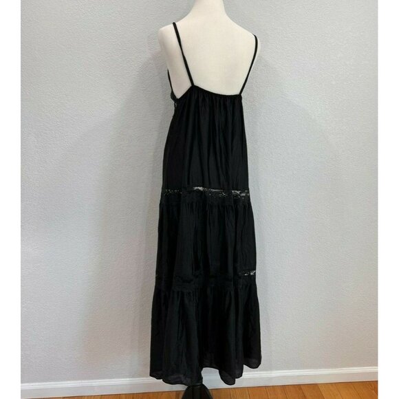 Berrette New York Night Gown Womans M Black Lingerie Lace V Neck Vintage - Picture 5 of 10